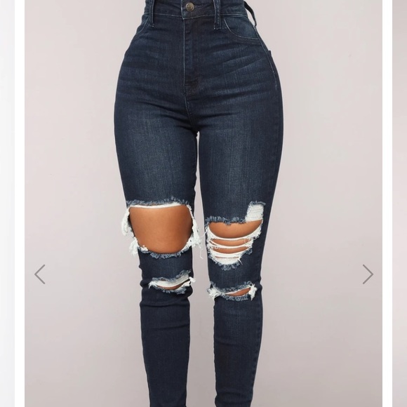 dark blue jeans fashion nova